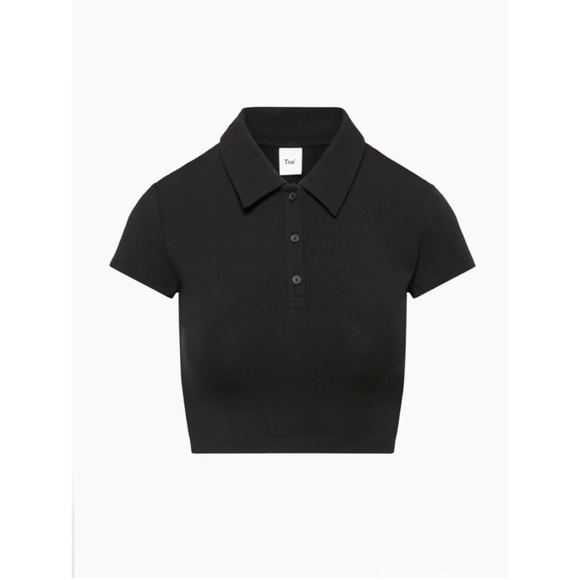 BNWT TNA Chill Match crop polo top S in Total eclipse - Picture 2 of 2